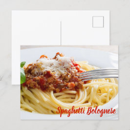 Spaghetti Bolognese Sauce Pasta mit Parmesan Feiertagspostkarte