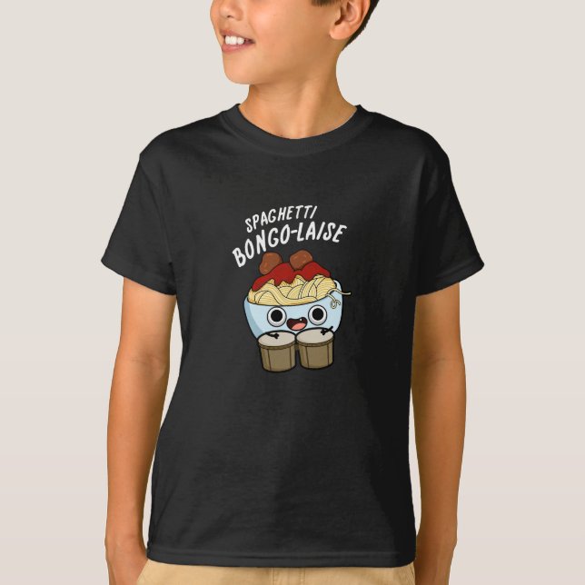 Spaghetti Bongolaise Funny Food Pub Dark BG T-Shirt (Vorderseite)