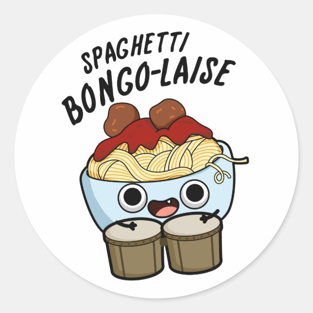 Spaghetti Bongolaise Funny Food Pub Runder Aufkleber (Vorderseite)