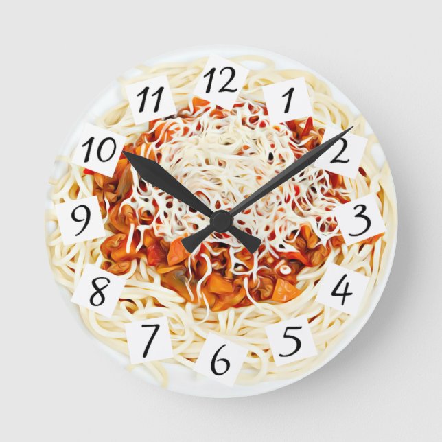Spaghetti Café, Küche, Restaurant Runde Wanduhr (Vorderseite)