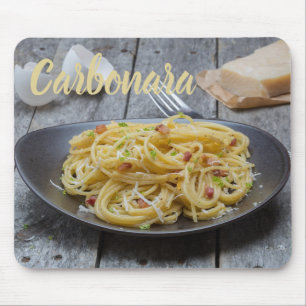 Spaghetti Carbonara Pasta mit Bacon und Parmesan Mousepad