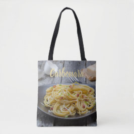 Spaghetti Carbonara Pasta mit Bacon und Parmesan Tasche