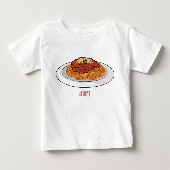 Spaghetti-Cartoon-Abbildung Baby T-shirt (Vorderseite)