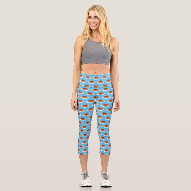 Spaghetti-Cartoon-Abbildung Capri Leggings (Vorderseite)