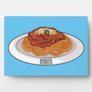 Spaghetti-Cartoon-Abbildung Fotoplatte