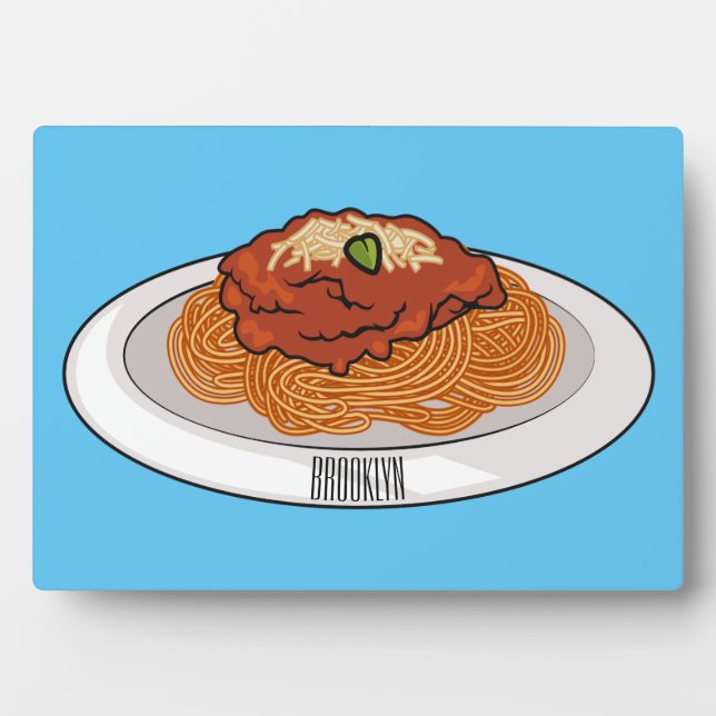 Spaghetti-Cartoon-Abbildung Fotoplatte (Vorderseite)