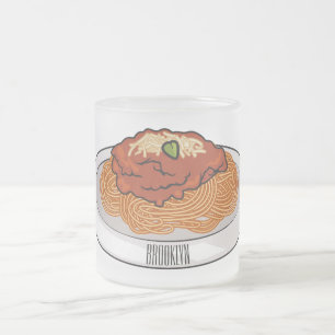 Spaghetti-Cartoon-Abbildung Mattglastasse
