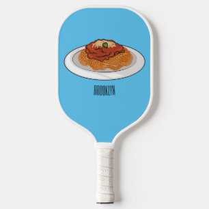 Spaghetti-Cartoon-Abbildung Pickleball Schläger