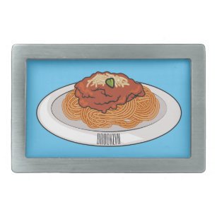 Spaghetti-Cartoon-Abbildung Rechteckige Gürtelschnalle
