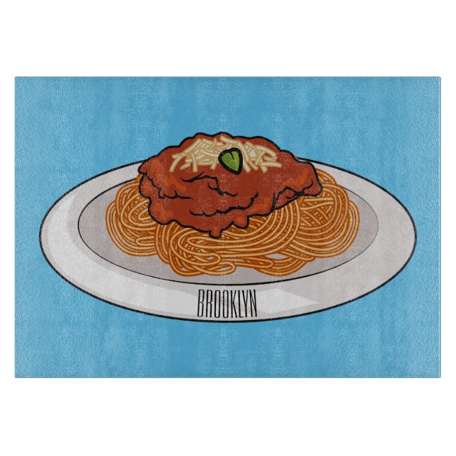 Spaghetti-Cartoon-Abbildung Schneidebrett (Vorderseite)