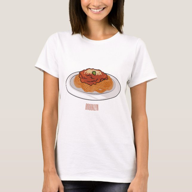 Spaghetti-Cartoon-Abbildung T-Shirt (Vorderseite)