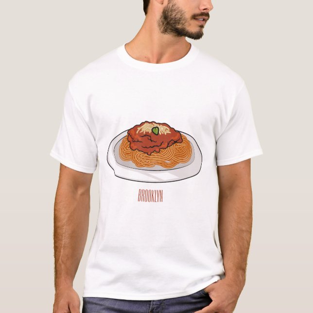 Spaghetti-Cartoon-Abbildung T-Shirt (Vorderseite)