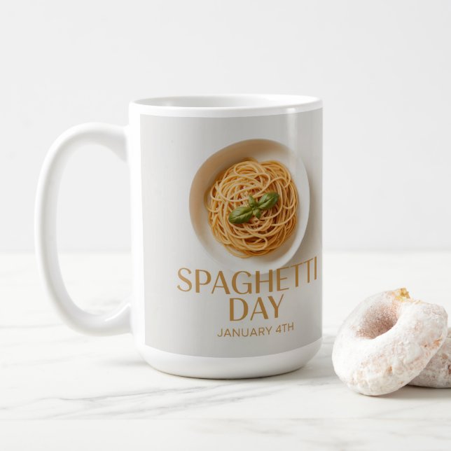 Spaghetti Day January 4th Classic Mug Kaffeetasse (Mit Donut)