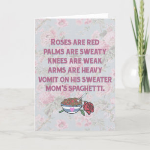 Spaghetti de Maman - poème amusant carte de la Sai
