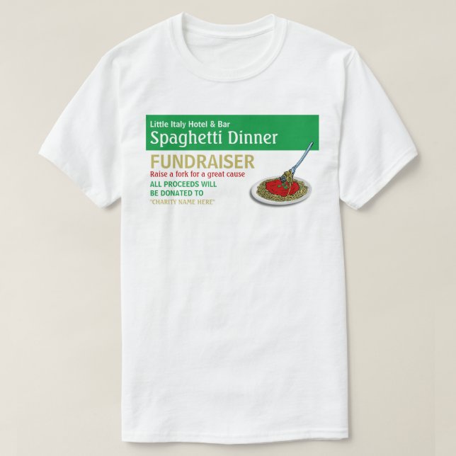 Spaghetti Dinner Fundraiser Veranstaltung T-Shirt (Design vorne)