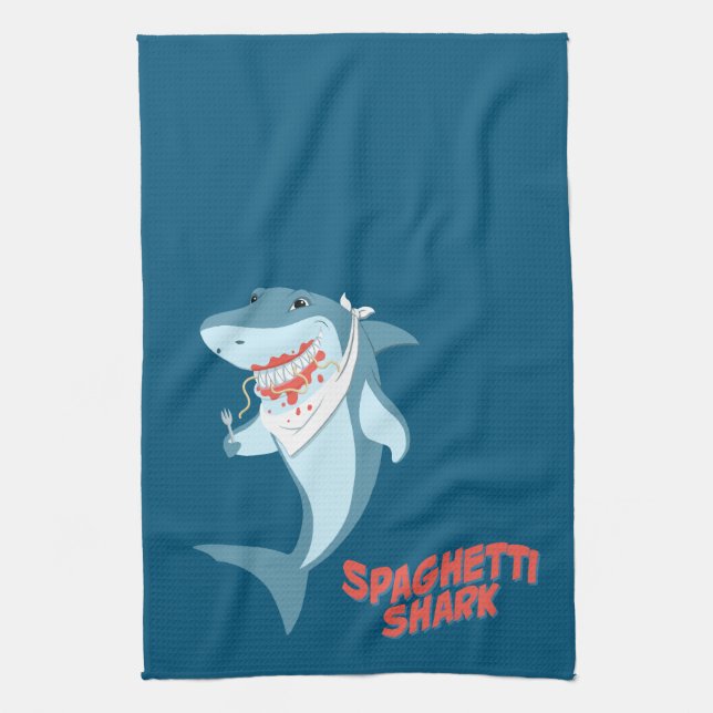 Spaghetti-Haifisch Geschirrtuch (Vertikal)