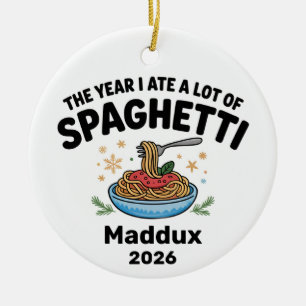 Spaghetti-Liebhaber 2026 Weihnachtsbaumanhänger Lu Keramik Ornament
