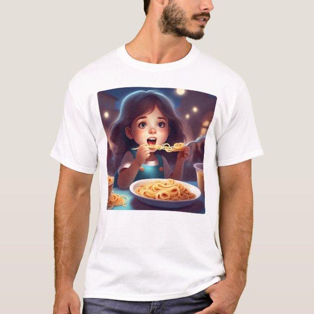 Spaghetti-Mädchen T-Shirt (Vorderseite)