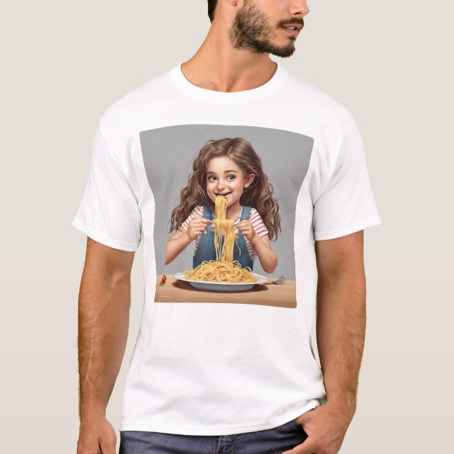 Spaghetti-Mädchen T-Shirt (Vorderseite)