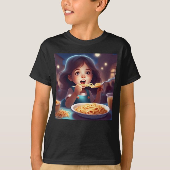 Spaghetti-Mädchen T-Shirt (Vorderseite)