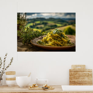 Spaghetti mit frischen Kräutern Poster