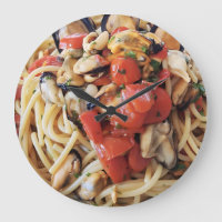 Spaghetti mit Mussels Tomaten Wall Clock