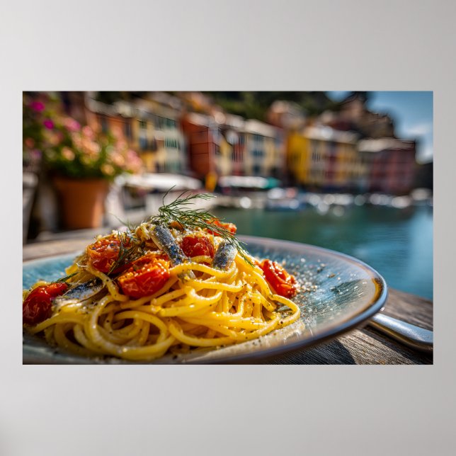 Spaghetti mit Sardinen und Fennel Poster (Vorne)