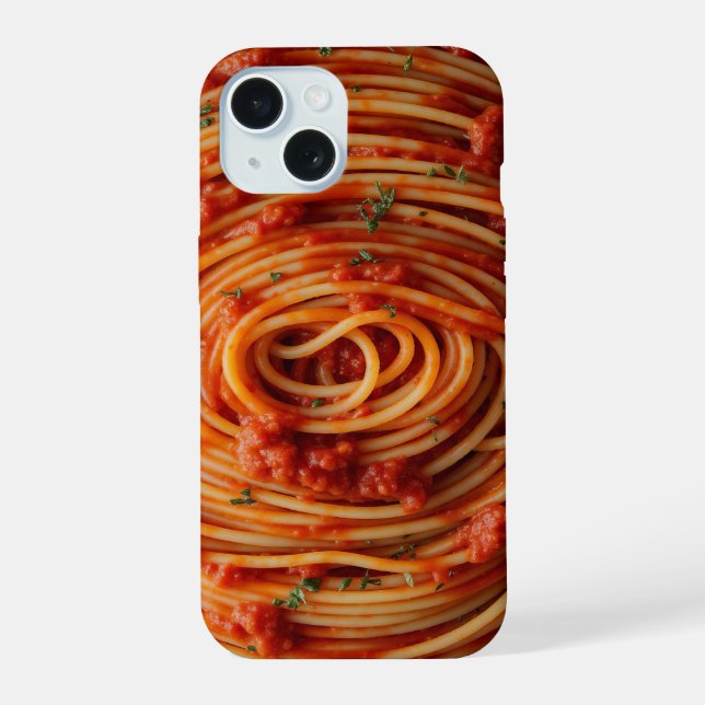 Spaghetti mit Tomato Sauce iPhone 15 Hülle (Rückseite)
