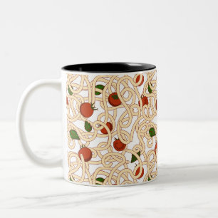 Spaghetti Nudeln italienisches Essen mit Tomate Zweifarbige Tasse
