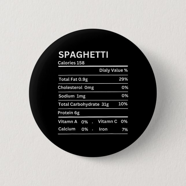 Spaghetti Nutrition Fakten Funny Erntedank Nutri Button (Vorderseite)