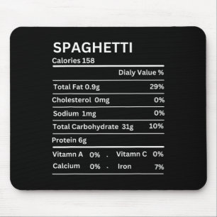 Spaghetti Nutrition Fakten Funny Erntedank Nutri Mousepad