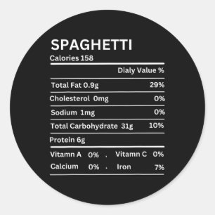 Spaghetti Nutrition Fakten Funny Erntedank Nutri Runder Aufkleber