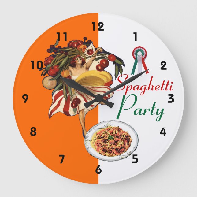 SPAGHETTI PARTY DANCE, ITALIENISCHE KÜCHE UND TOMA GROßE WANDUHR (Vorderseite)