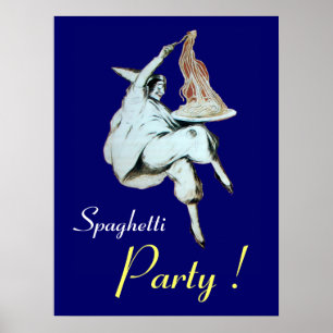 SPAGHETTI-PARTY, ITALIENISCHE KÜCHE ,lila Poster