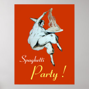 SPAGHETTI PARTY, ITALIENISCHE KÜCHE, Orange Poster