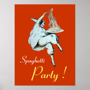 SPAGHETTI PARTY, ITALIENISCHE KÜCHE, Orange Poster