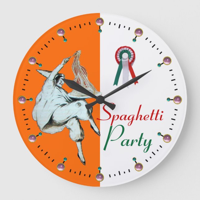 SPAGHETTI PARTY ITALIENISCHE KÜCHE, RESTAURANT, Or Große Wanduhr (Vorderseite)