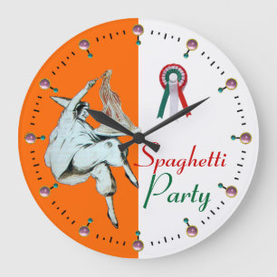 SPAGHETTI-PARTY ITALIENISCHE KÜCHE, RESTAURANT,ora Große Wanduhr