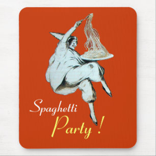 SPAGHETTI-PARTY ITALIENISCHE KÜCHE, RESTAURANT rot Mousepad