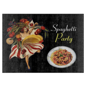 SPAGHETTI-PARTY-TANZ, ITALIENISCHE KÜCHE UND TOMAT SCHNEIDEBRETT