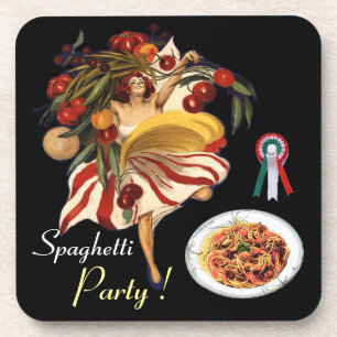 SPAGHETTI-PARTY-TANZ, ITALIENISCHE KÜCHE UND TOMAT UNTERSETZER