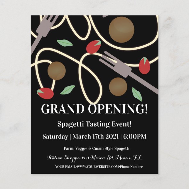 Spaghetti Pasta Italienisches Abendessen Utensitie Flyer (Vorne)