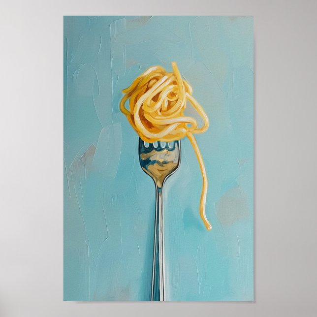 Spaghetti Pasta on Fork Poster (Vorne)