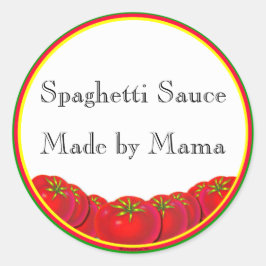 Spaghetti Sauce - individuell anpassbare Canning L Runder Aufkleber