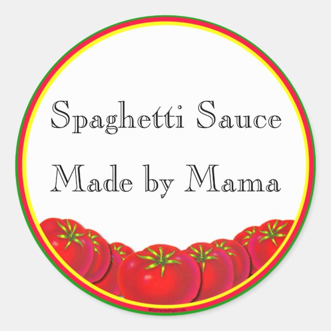 Spaghetti Sauce - individuell anpassbare Canning L Runder Aufkleber (Vorderseite)