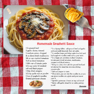 Spaghetti-Sauce-Rezept Postkarte