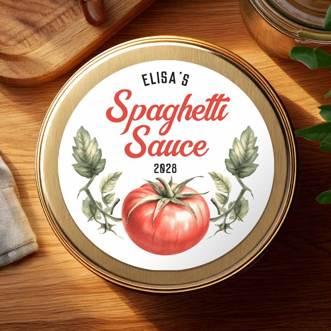 Spaghetti Sauce Vintage Konservenkonservierung Runder Aufkleber (Von Creator hochgeladen)