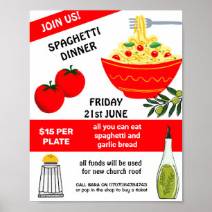 Spaghetti Spag Bowl Fundraising-Event-Poster Cha Poster