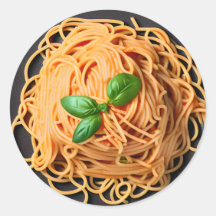 Spaghetti und Basil Food Plate