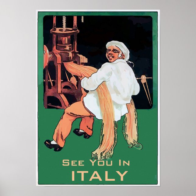Spaghettini Pasta Man and Machine, bearbeiten Text Poster (Vorne)
